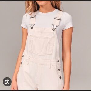 Abercrombie White Denim Overalls